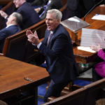 
              Rep. Kevin McCarthy, R-Calif., reacts during the 12th round of voting for speaker in the House chamber as the House meets for the fourth day to elect a speaker and convene the 118th Congress in Washington, Friday, Jan. 6, 2023. (AP Photo/Andrew Harnik)
            