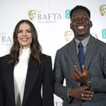 
              Actors Hayley Atwell, left and Toheeb Jimoh pose for a photo, during the nominations for the BAFTA Film Awards 2023, at BAFTA's headquarters  in London, Thursday, Jan. 19, 2023. (Yui Mok/PA via AP)
            