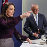 
              FILE - New Zealand Prime Minister Jacinda Ardern, left, gestures with Australian Prime Minister Anthony Albanese during a joint press conference in Sydney, Australia, Friday, June 10, 2022. Ardern, who was praised around the world for her handling of the nation’s worst mass shooting and the early stages of the coronavirus pandemic, said Thursday, Jan. 19, 2023, she was leaving office. (AP Photo/Mark Baker, File)
            