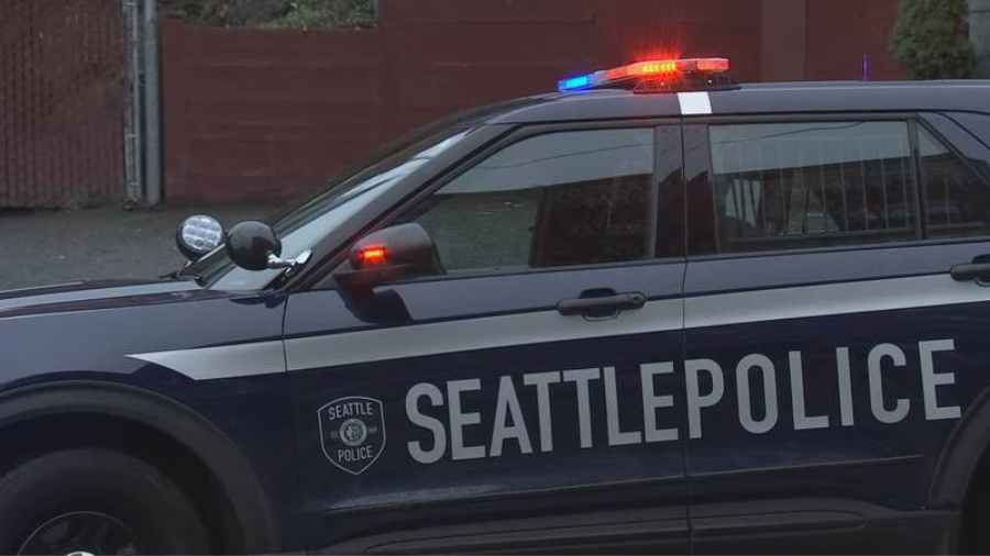 A Seattle Police Department vehicle in Green Lake...