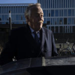 
              Piet Ploeg, who lost his brother, his sister-in-law and his nephew in Malaysia Airlines flight 17, is interviewed outside the Eurojust building where the Joint Investigation Team, JIT, held a news conference in The Hague, Netherlands, Wednesday, Feb. 8, 2023, on the results of the ongoing investigation into other parties involved in the downing of flight MH17 on 17 July 2014. The JIT investigated the crew of the Buk-TELAR, a Russian made rocket launcher, and those responsible for supplying this Russian weapon system that downed MH17. (AP Photo/Peter Dejong)
            