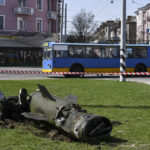 
              FILE - A fragment of a Tochka-U missile lies on the ground following an attack at the railway station in Kramatorsk, Ukraine, Friday, April 8, 2022. A missile has hit a crowded train station in eastern Ukraine that was an evacuation point for civilians fleeing the war. Ukrainian President Volodymyr Zelenskyy said at least 30 were killed during Friday's strike. (AP Photo/Andriy Andriyenko, File)
            