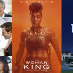 
              This combination of images shows promotional art for "Maybe I Do," a film available to rent on Tuesday, "The Woman King," a TriStar Pictures film available for streaming on Netflix on Thursday and "Hello Tomorrow," a series premiering Friday, Feb. 17 on Apple TV+. (Vertical Entertainment/TriStar/Apple TV+ via AP)
            