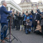 
              House Speaker Kevin McCarthy of Calif., talks with reporters outside the West Wing of the White House in Washington following his meeting with President Joe Biden, Wednesday, Feb. 1, 2023. (AP Photo/Jacquelyn Martin)
            