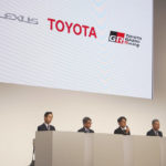 
              Koji Sato, center, Toyota Motor Corp.'s chief branding officer speaks during a press conference Monday, Feb. 13, 2023, in Tokyo. (AP Photo/Eugene Hoshiko)
            