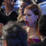 
              Jessica Chastain reacts to winning the award for outstanding performance by a female actor in a television movie or limited series for "George and Tammy" at the 29th annual Screen Actors Guild Awards on Sunday, Feb. 26, 2023, at the Fairmont Century Plaza in Los Angeles. (AP Photo/Chris Pizzello)
            