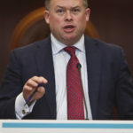 
              Jason Weida, Agency for Health Care Administration Secretary speaks Wednesday, Feb. 8, 2023 during Florida Behavioral Health Day at the Capitol in Tallahassee, Fla. (AP Photo/Phil Sears)
            