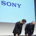 
              Hiroki Totoki, right, the Chief Financial Officer, who will become the new president and COO, Sony Corp. and Kenichiro Yoshida, left, chief executive officer of Sony Corp. bow after a press conference Thursday, Feb. 2, 2023, in Tokyo. (AP Photo/Eugene Hoshiko)
            