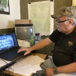 Treasure hunter Dennis Parada, owner of Finders Keepers, talks about the FBI's 2018 dig for Civil War-era gold in an interview at his office in Clearfield, Penn., Jan. 6, 2023. Parada is pressing the FBI to release more documents related to the dig, which he suspects found gold but which the FBI insists came up empty. (AP Photo/Michael Rubinkam)