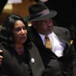 
              RowVaughn Wells cries as she and her husband Rodney Wells attend the funeral service for her son Tyre Nichols at Mississippi Boulevard Christian Church in Memphis, Tenn., on Wednesday, Feb. 1, 2023. Nichols died following a brutal beating by Memphis police after a traffic stop.  (Andrew Nelles/The Tennessean via AP, Pool)
            