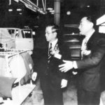 
              FILE - Shoichiro Toyoda, then chairman of Japan's Toyota Motor Corp., left, inspects a production line of light trucks at a Taiwan-Toyota joint venture plant Saturday, Sept. 17, 1988. Toyoda, who as a son of the company's founder oversaw Toyota's expansion into international markets has died. He was 97. (AP Photo/Yang Chi-hsien, File)
            