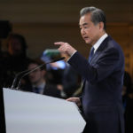 
              China's Director of the Office of the Central Foreign Affairs Commission Wang Yi speaks at the Munich Security Conference in Munich, Saturday, Feb. 18, 2023. The 59th Munich Security Conference (MSC) is taking place from Feb. 17 to Feb. 19, 2023 at the Bayerischer Hof Hotel in Munich. (AP Photo/Petr David Josek)
            