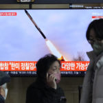 
              A TV screen shows a file image of a North Korean missile launch during a news program broadcast at the Seoul Railway Station in Seoul, South Korea, Friday, Feb. 24, 2023. North Korea on Friday said it test-fired long-range cruise missiles in waters off its eastern coast a day earlier, adding to a provocative streak in weapons demonstrations as its rivals step up military training. (AP Photo/Ahn Young-joon)
            