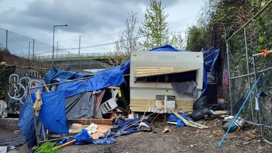 Encampment selling fentanyl under bridge (Photo from Seattle Police Department)...