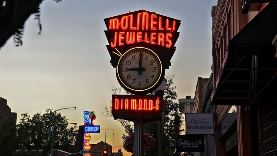 Restoration of the 1938 Chief Theatre neon sign, seen in the background, was the catalyst that laun...