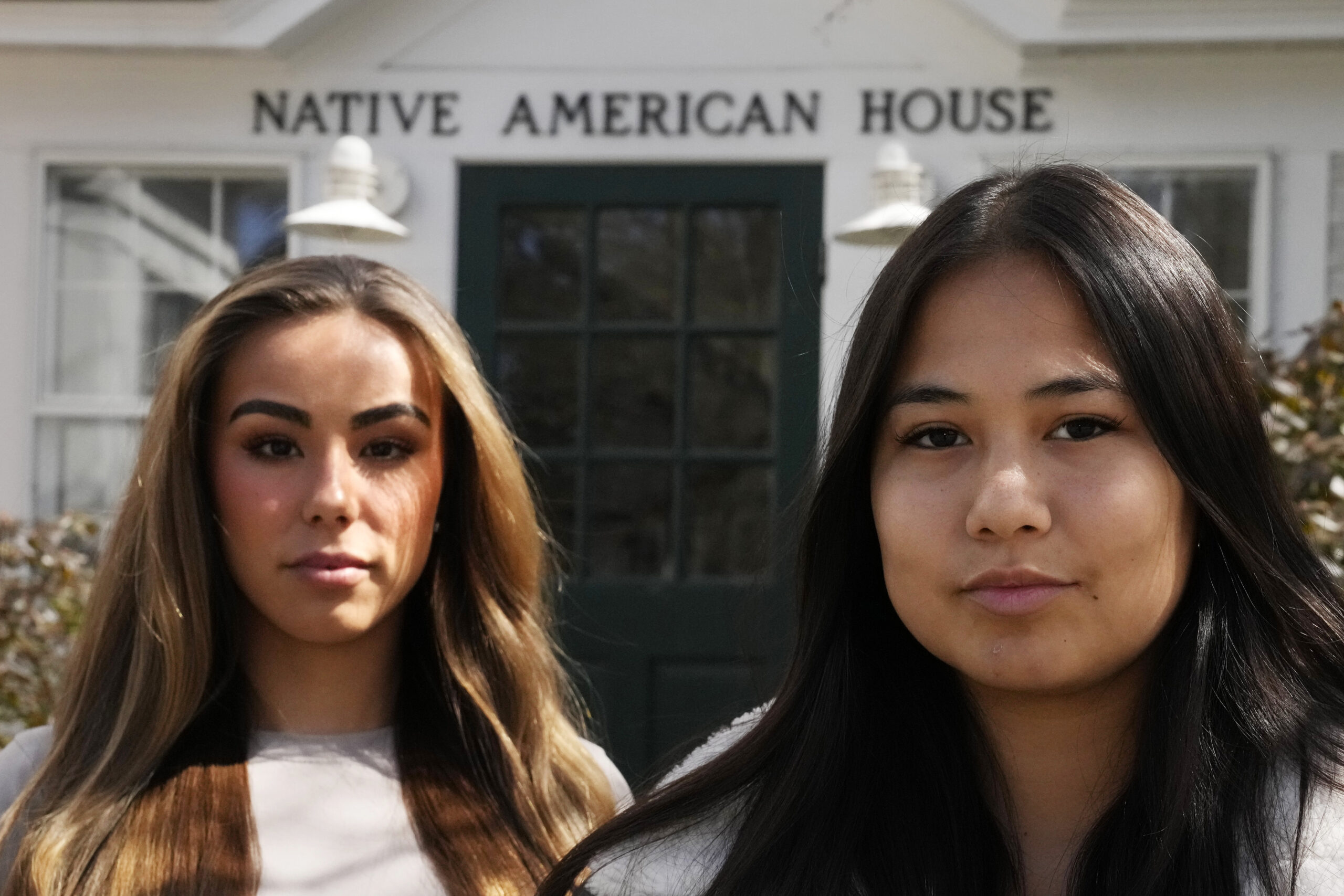 Dartmouth College students Marisa Joseph, right, a member of the Tulalip Tribes of Washington, pose...