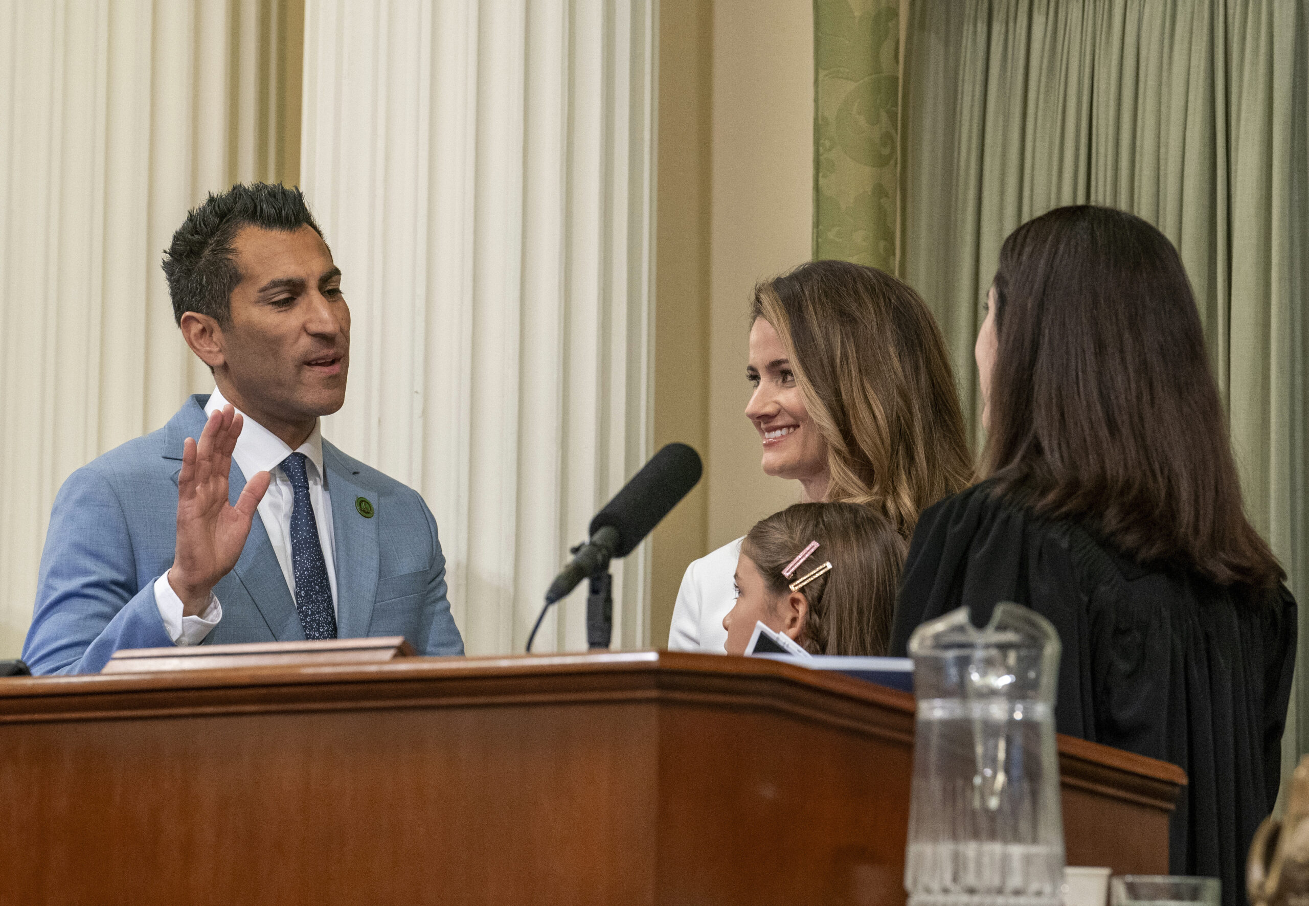 Assemblyman Robert Rivas, D-Hollister, is sworn-in as the 71st Speaker of the California Assembly b...