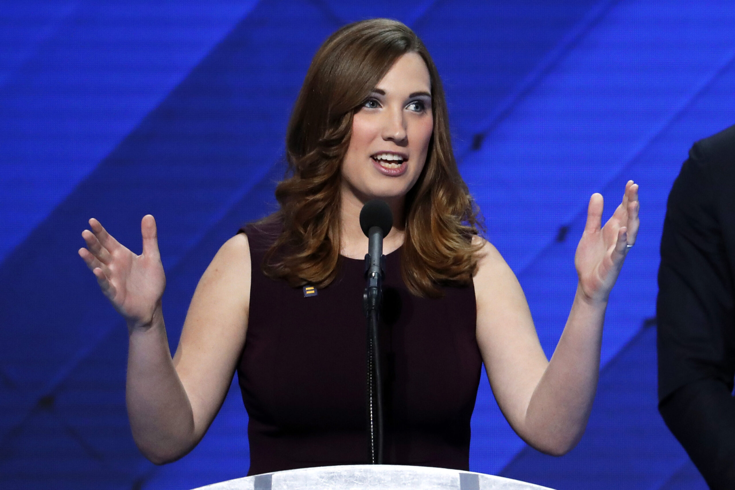 FILE 0 LGBT rights activist Sarah McBride speaks during the final day of the Democratic National Co...