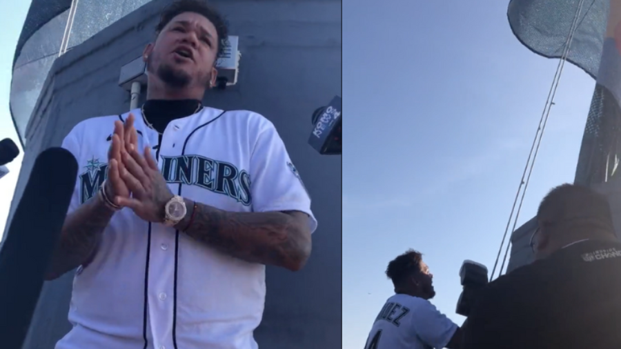 Image: The flag Mariners legend Felix Hernandez helped raise Thursday, July 6 marks a start to a we...