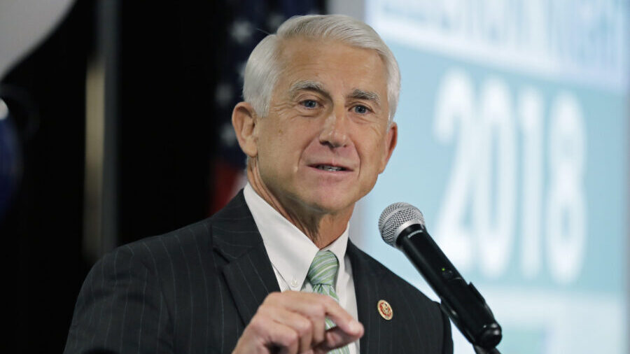 FILE - Then-Rep. Dave Reichert, R-Wash., speaks on Nov. 6, 2018, at a Republican party election nig...