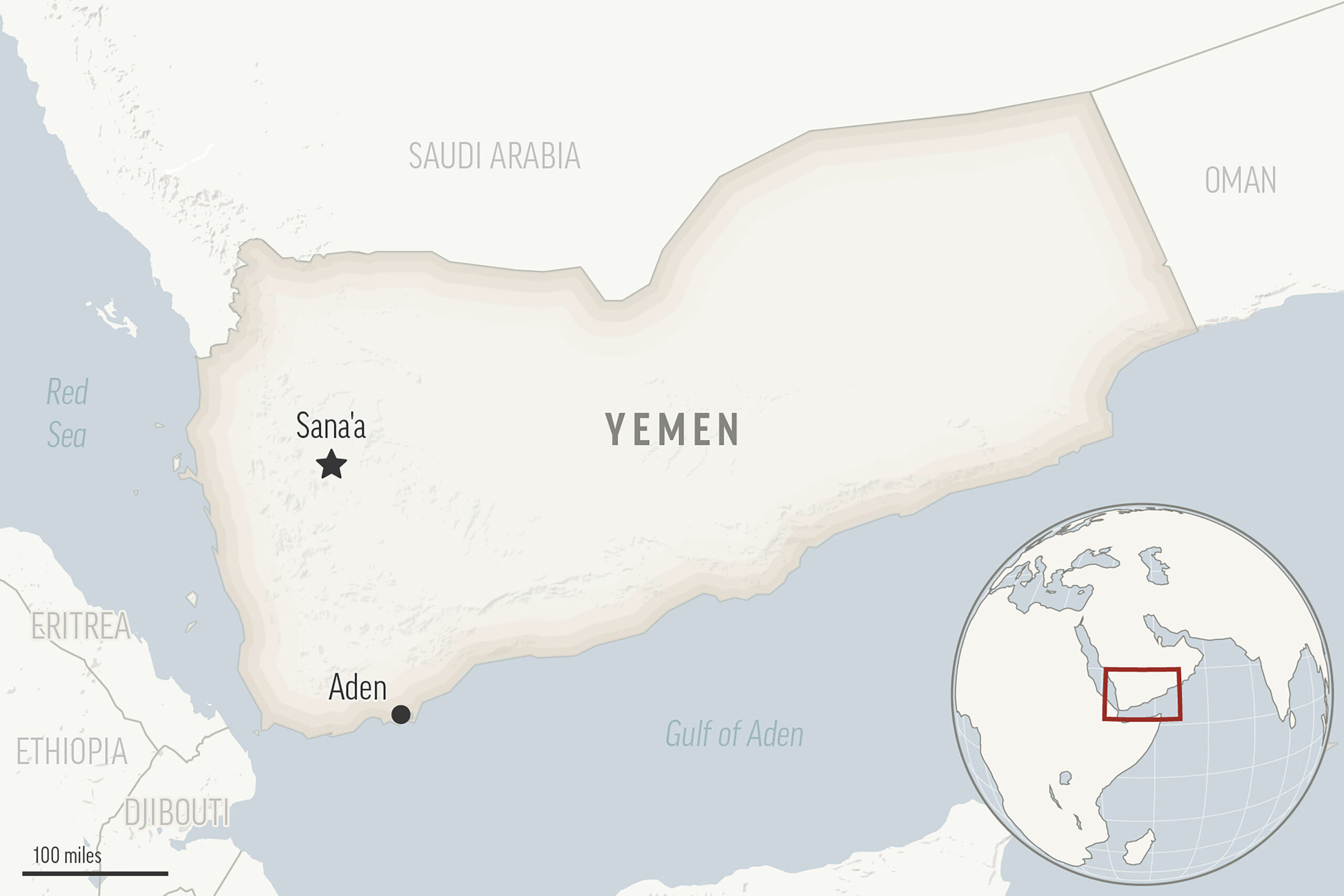 This is a locator map for Yemen with its capital, Sanaa. (AP Photo)Credit: ASSOCIATED PRESS...