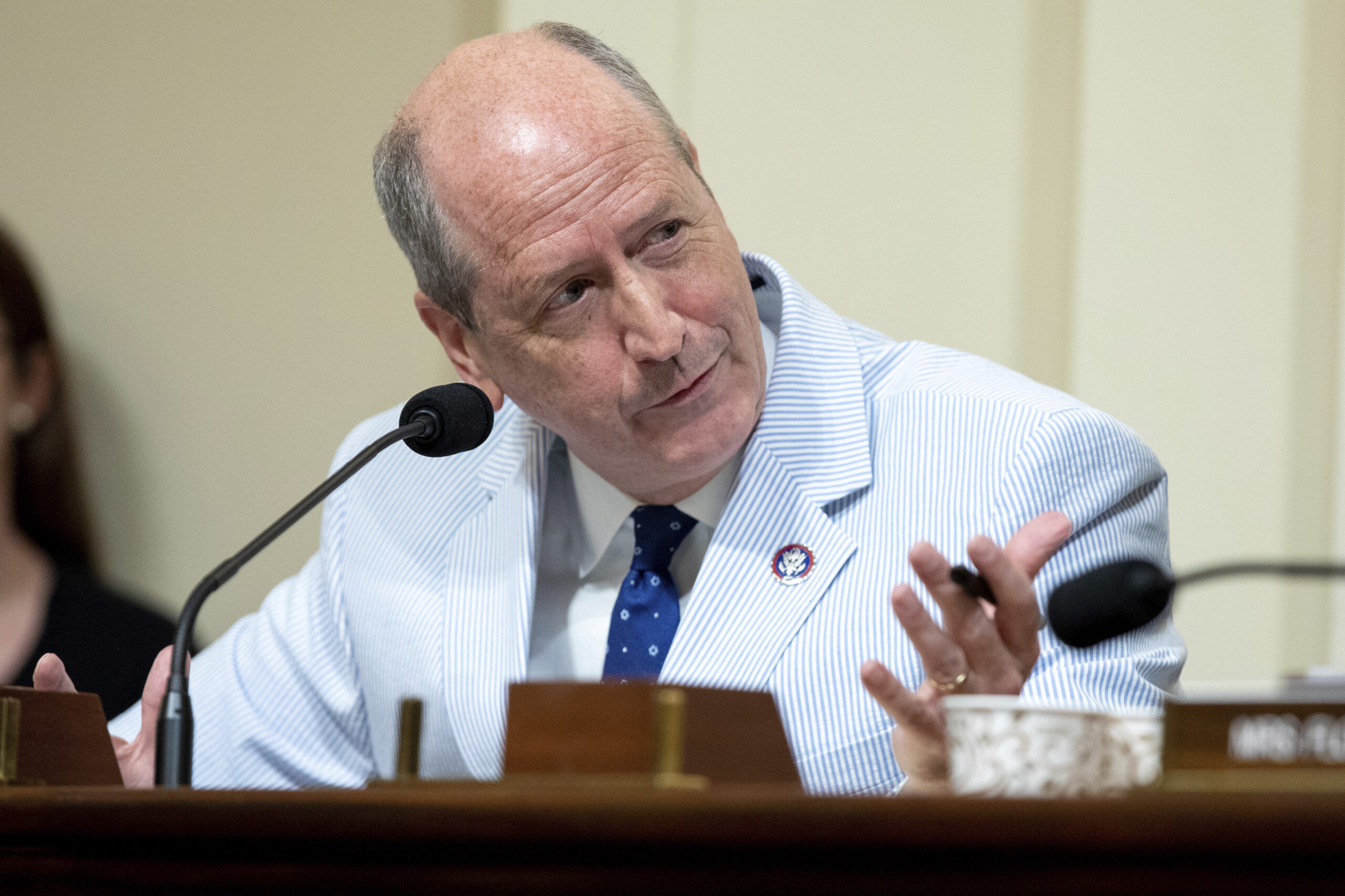 FILE - U.S. Rep. Dan Bishop, D-N.C., speaks during a House committee on Homeland Security hearing a...