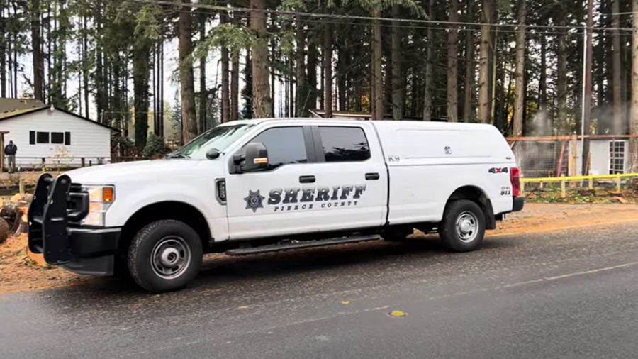 Image: A Pierce County Sheriff's Department vehicle is parked in Puyallup....