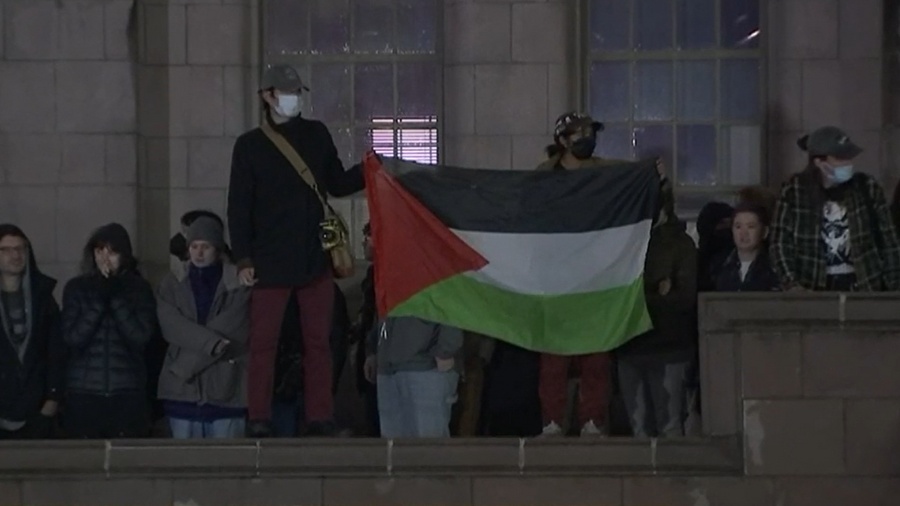 Image: Pro-Palestinian demonstrators protested at the University of Washington's Gerberding Hall in...