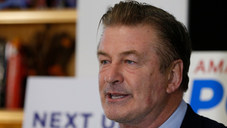 Actor Alec Baldwin, speaks in Midlothian, Virginia, on Tuesday, Oct. 22, 2019. Prosecutors announce...