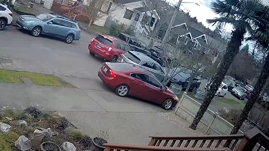 A driver drove a car on a sidewalk in Seattle's Ballard neighborhood on the evening of Saturday, Fe...