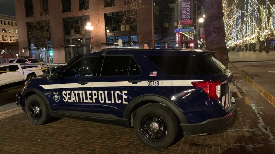 Image: A Seattle Police Department vehicle...