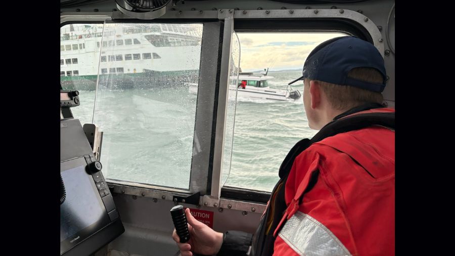 The Washington State Ferry Samish crew, along with the United States Coast Guard Sector Puget Sound...