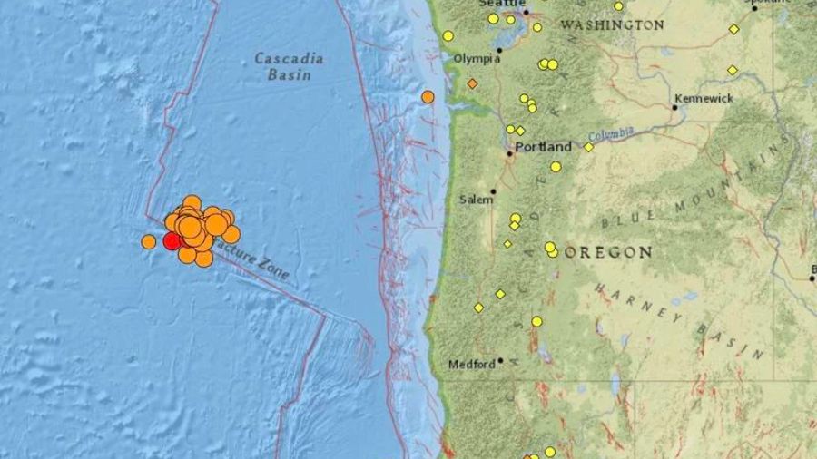 A 5.7 magnitude earthquake hits the Oregon coast