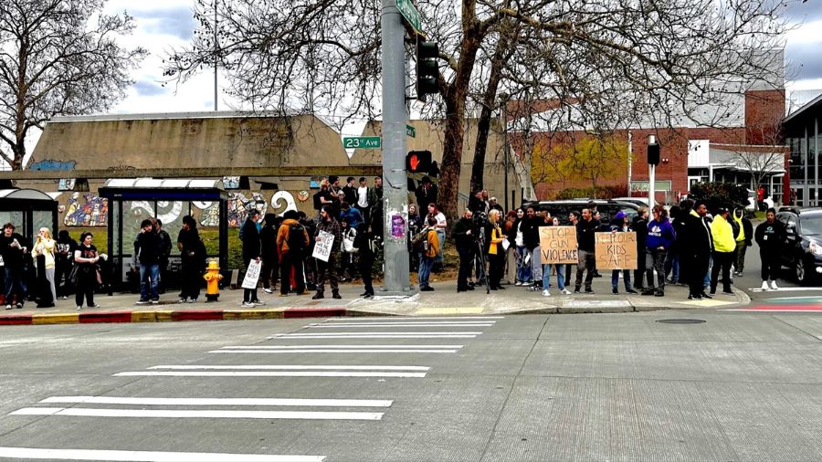Photo: A rally was held outside of Garfield High School on stopping gun violence....