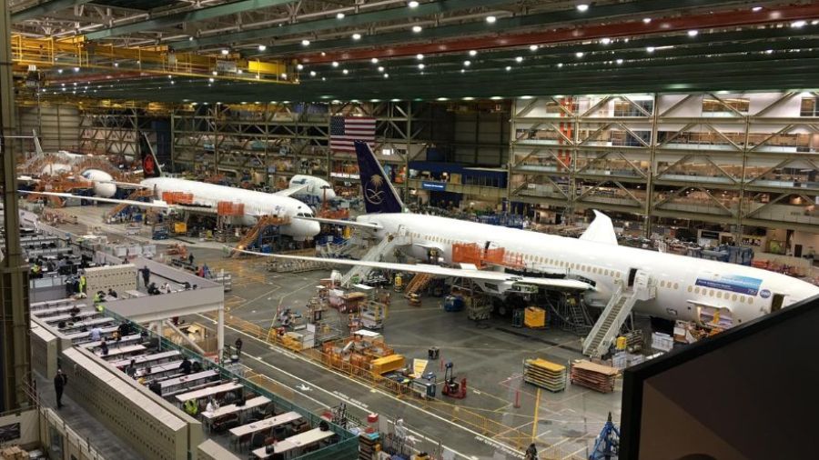 Boeing production floor...