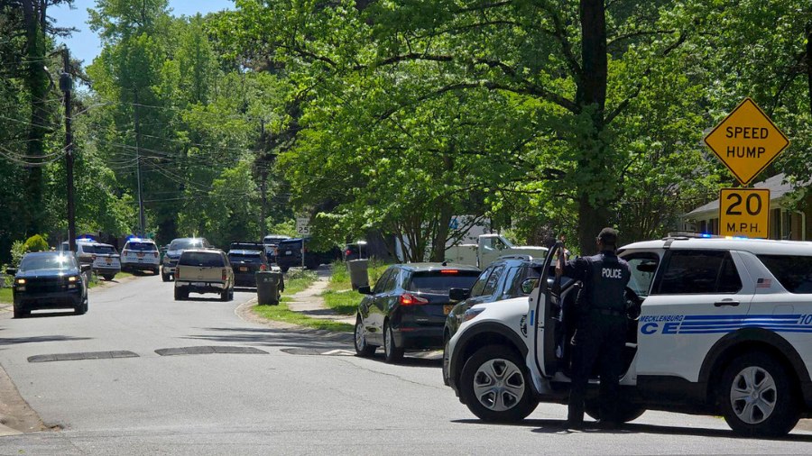 Image: Multiple law enforcement officers were shot Monday, April 29, 2024, in east Charlotte, North...