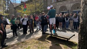 Photo: West Seattle High School students held a pro-Palestinian rally.