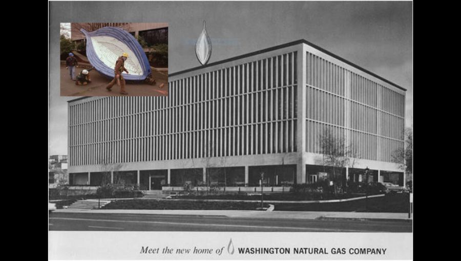 The big blue flame first graced the Washington Natural Gas building in Seattle in 1964; it was take...