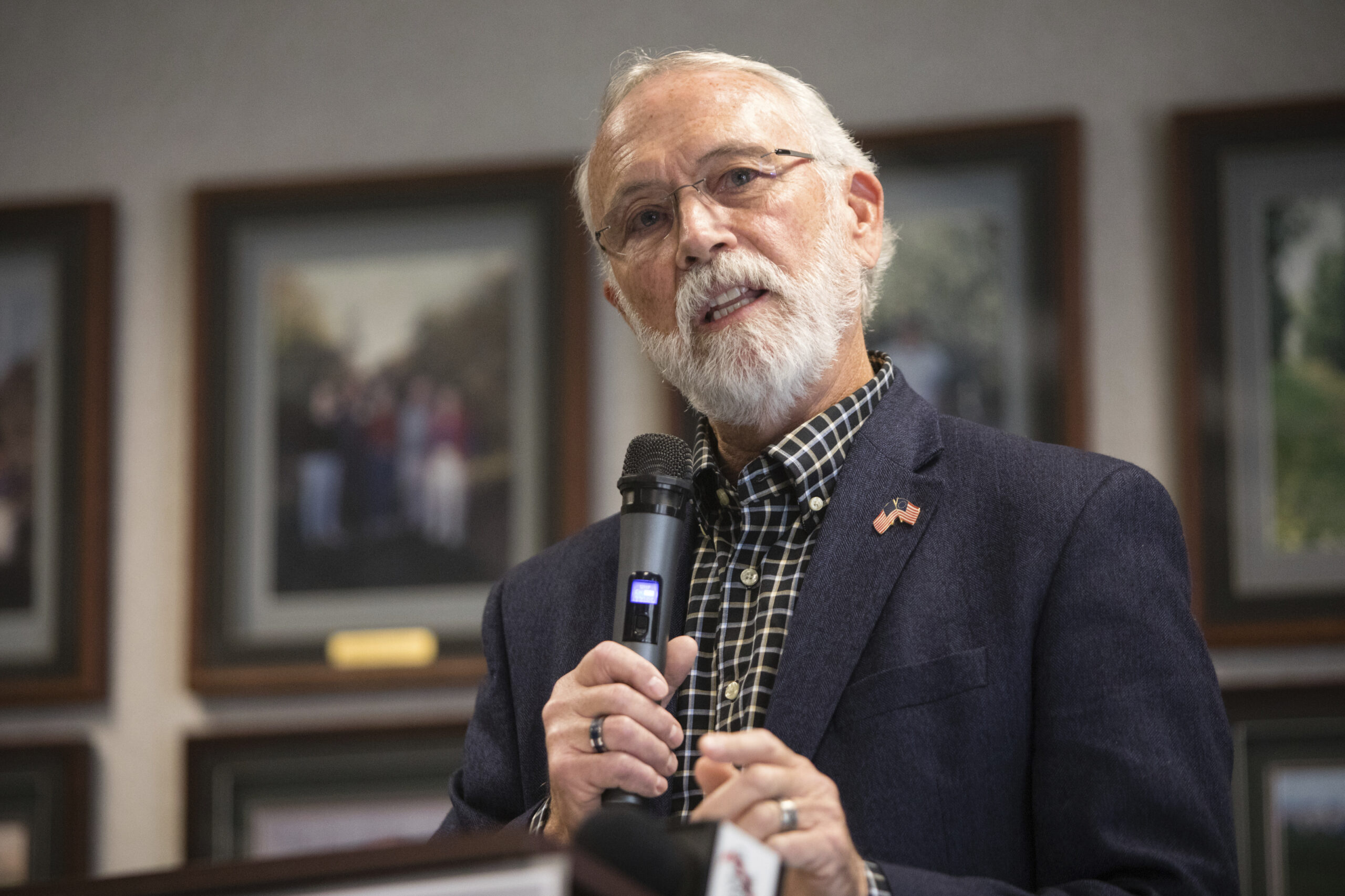 FILE - U.S. Rep. Dan Newhouse speaks to the press in Yakima, Wash., Nov. 2, 2022. Newhouse, who is ...