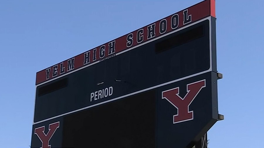 Image: The scoreboard at the Yelm High School football field can be seen in 2024....