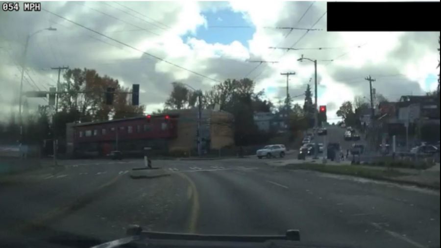 Photo: The dashcam of a Seattle police officer who was reprimanded for the pursuit of a suspect....