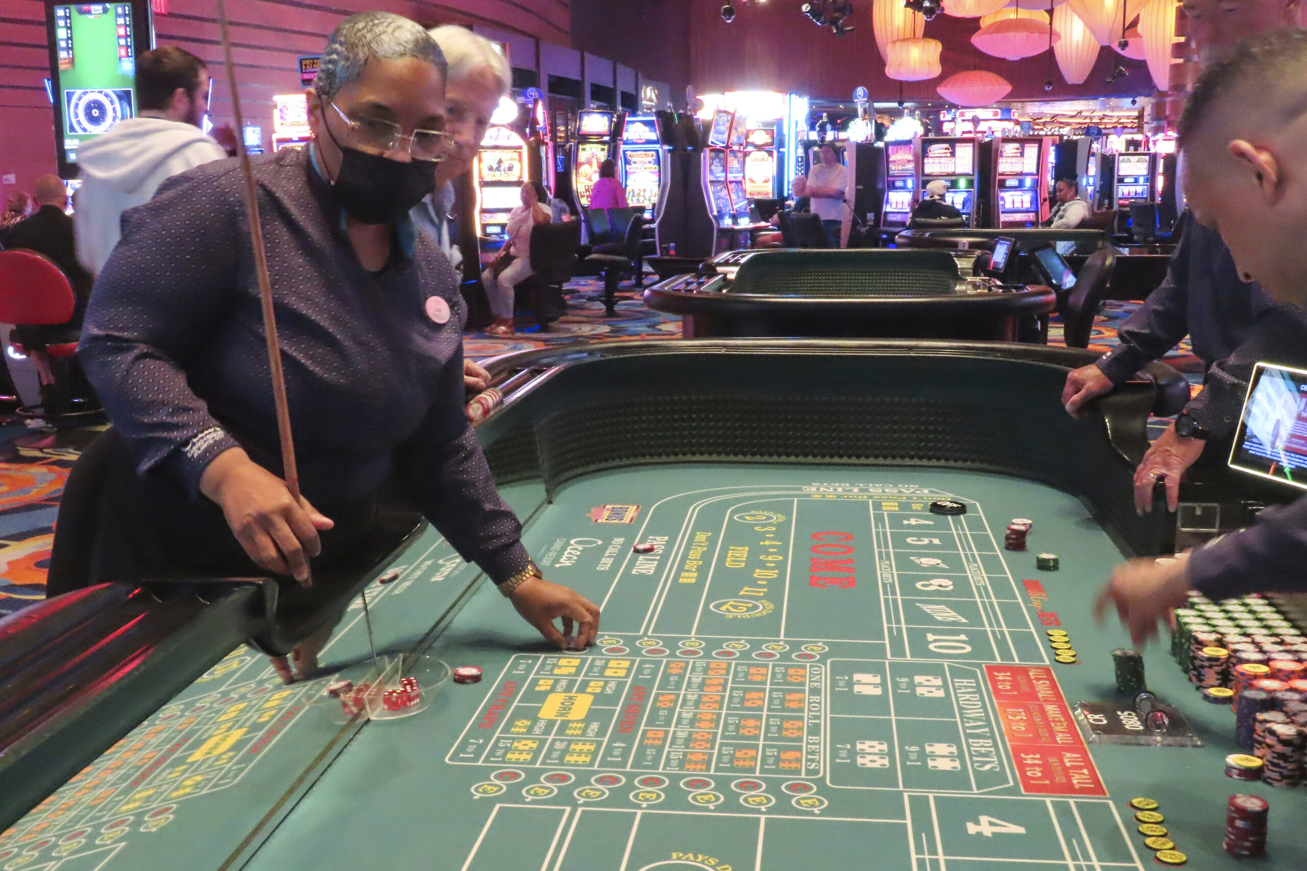 Dealers conduct a game of craps at the Ocean Casino Resort in Atlantic City, N.J., on May 21, 2024....