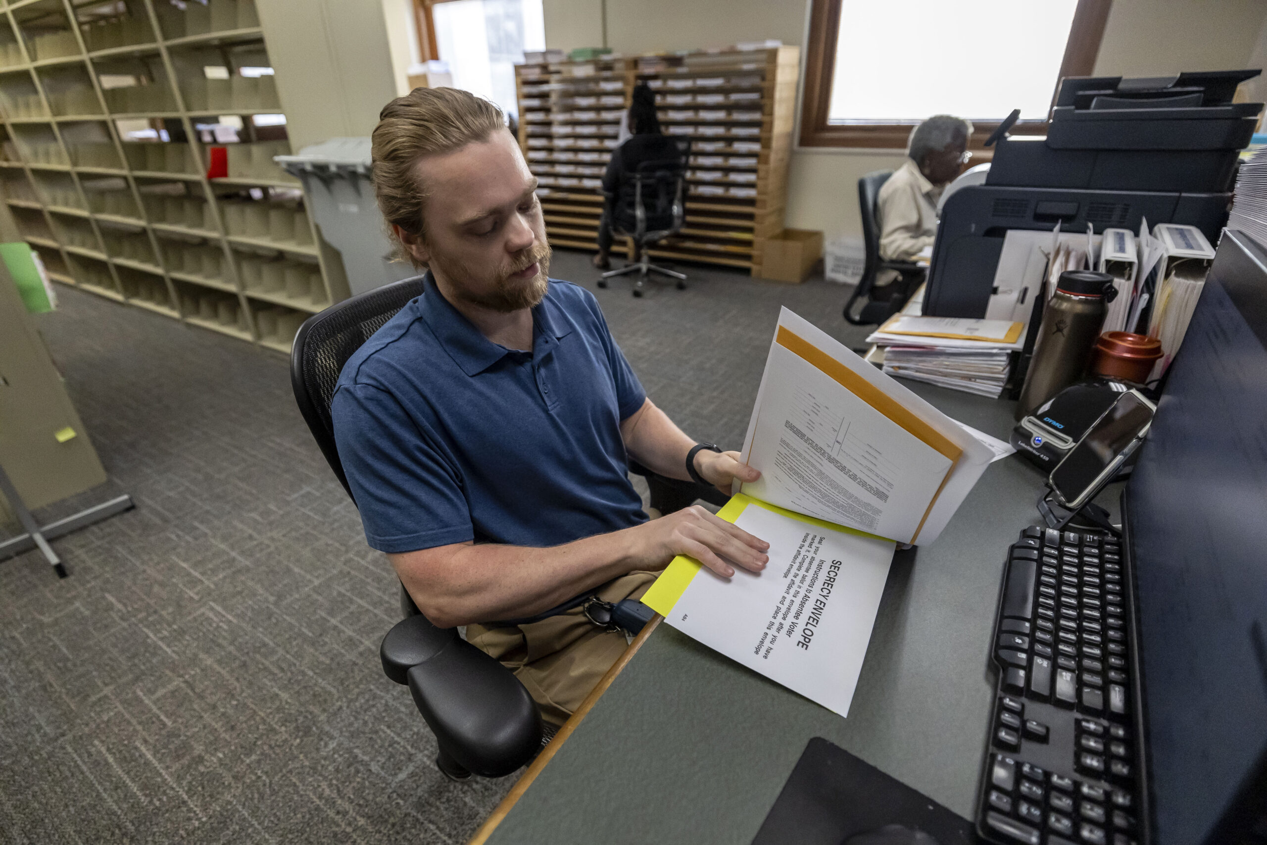 Trey Forrest, Absentee Election Coordinator for the Jefferson County/Birmingham (Ala) Division, pre...