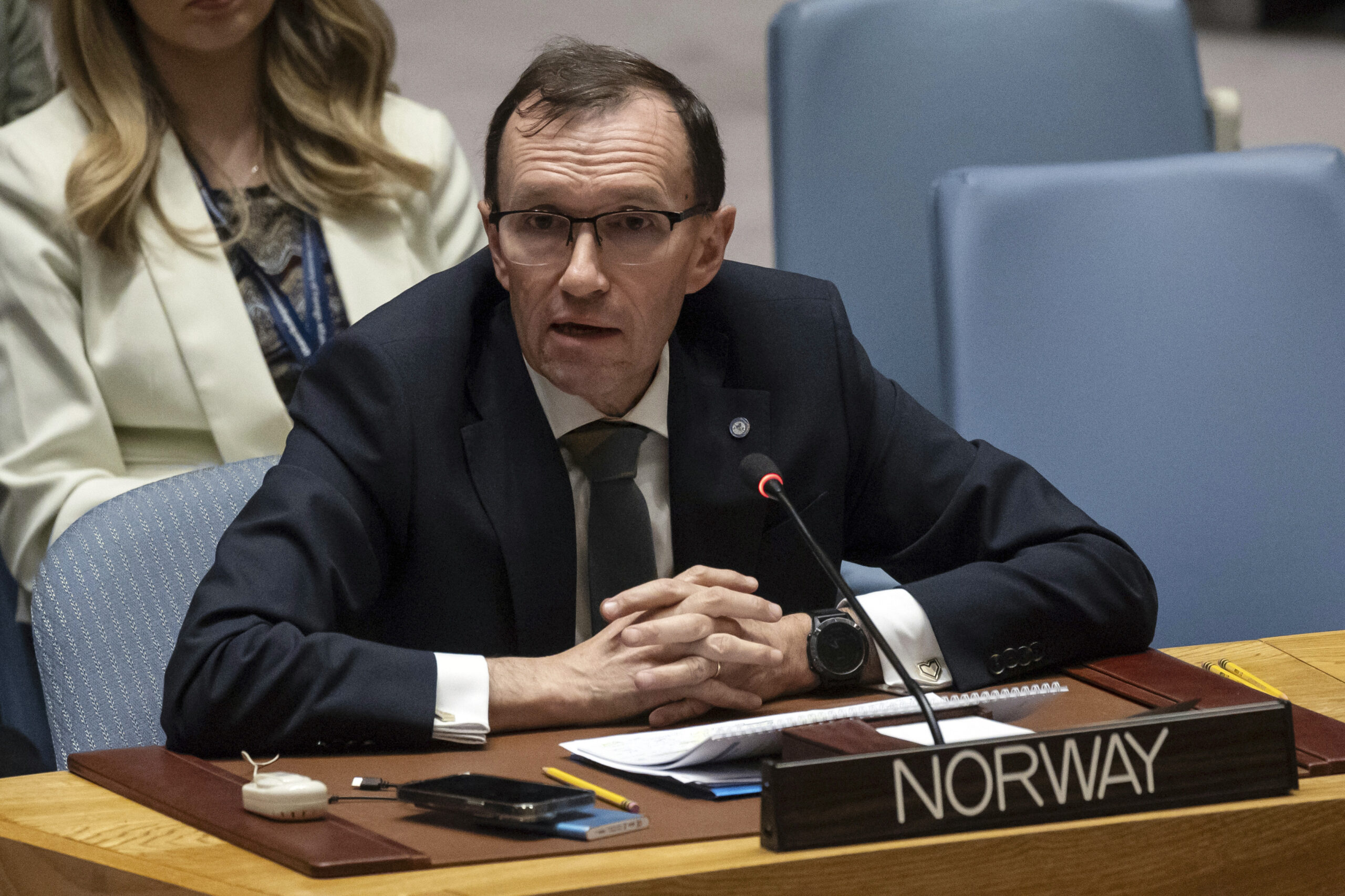 FILE - Norwegian Foreign Minister Espen Barth Eide speaks during a Security Council meeting at Unit...