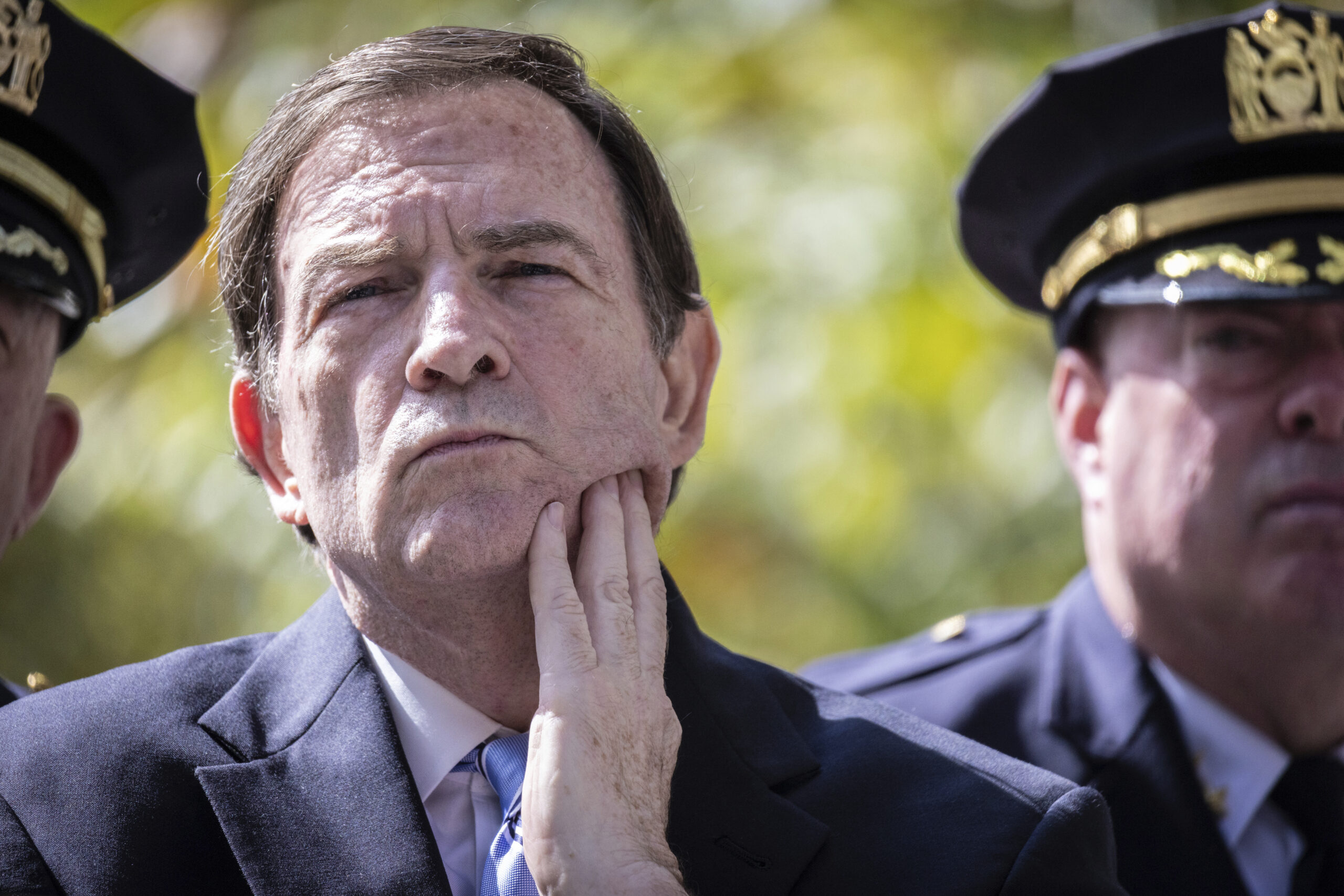 Interim New York Police Commissioner Thomas G. Donlon attends a news conference outside the United ...