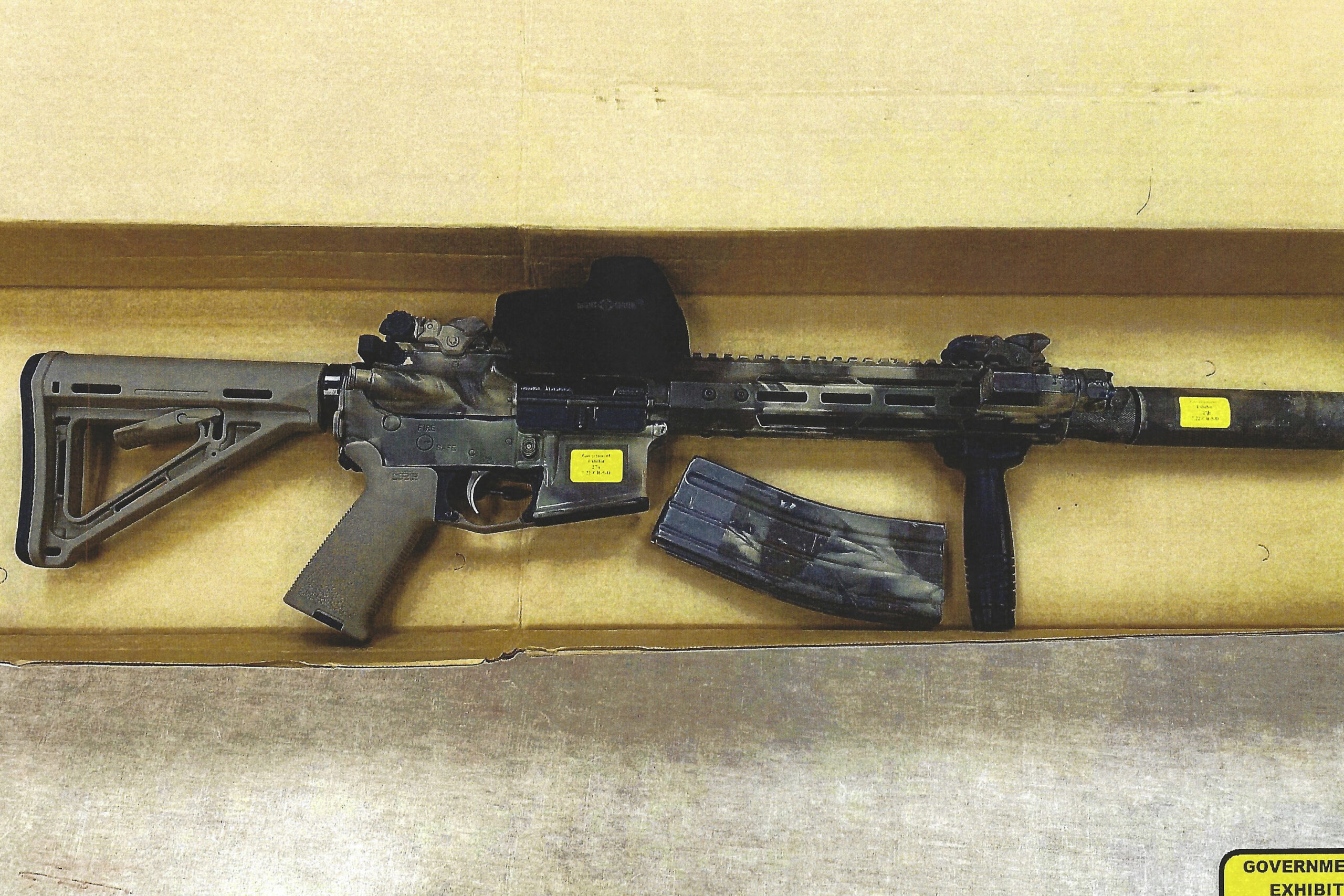 This image used as evidence by federal prosecutors shows a weapon confiscated from the home of Chri...