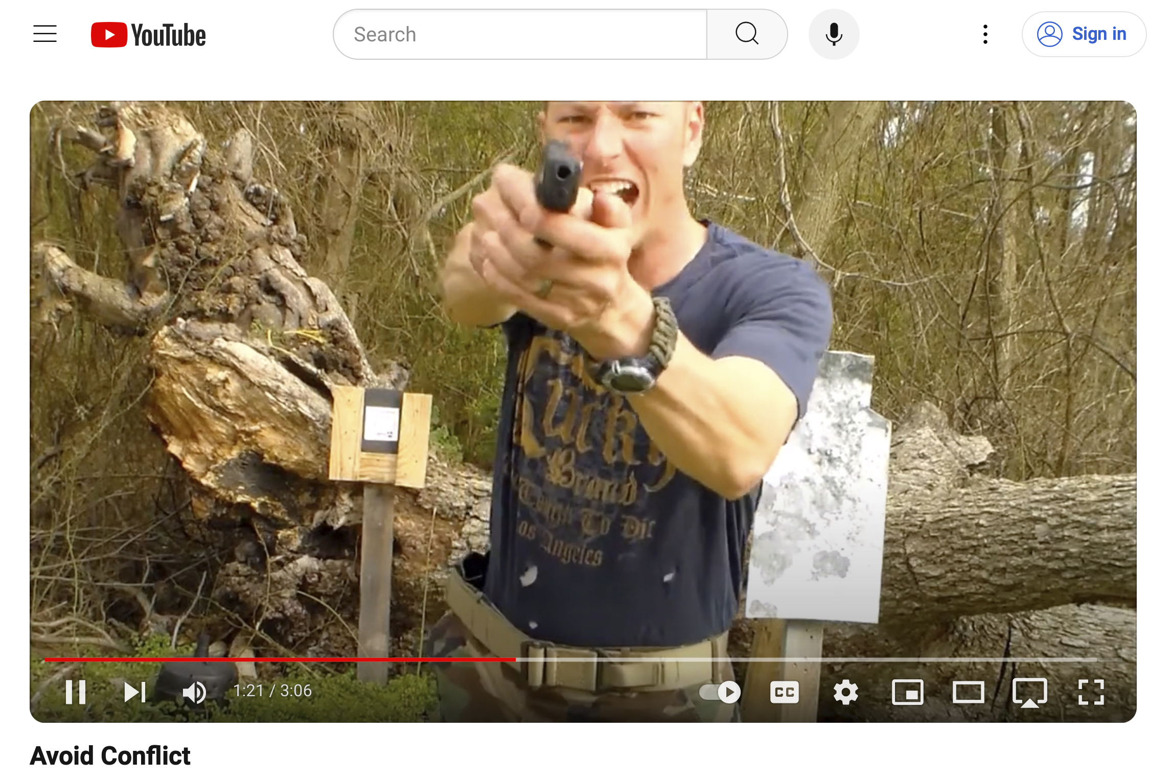 This image from a YouTube video posted by Chris Arthur on March 20, 2018, shows him with a handgun ...