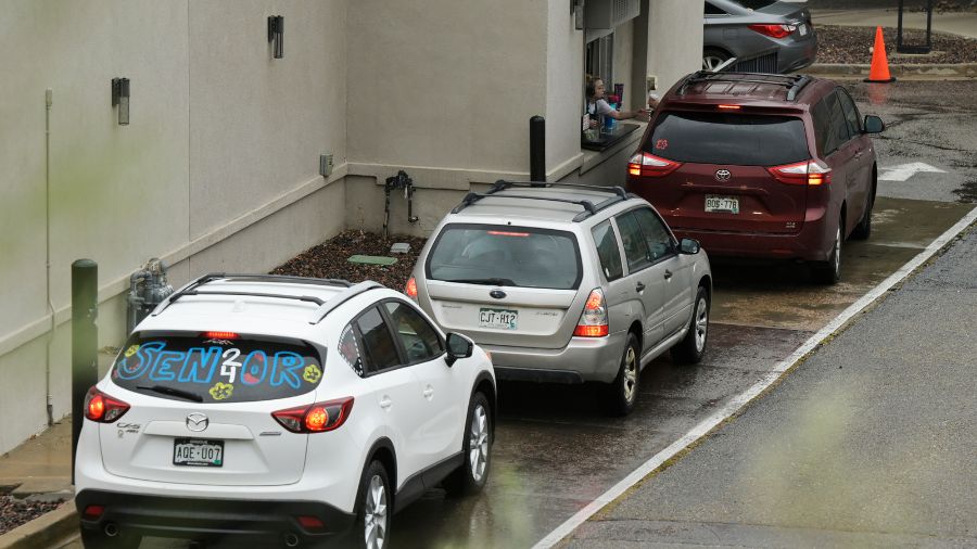 Starbucks drive thru...