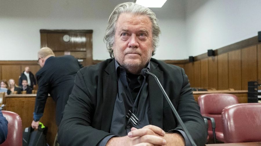 Steve Bannon appears in court in New York, Jan. 12, 2023. (Steven Hirsch/New York Post via AP)...