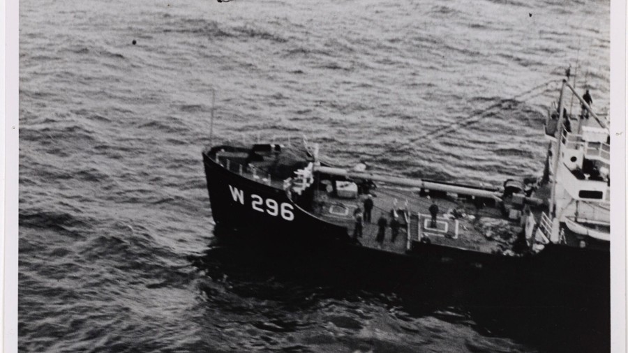 Image: The U.S. Coast Guard Cutter SORREL took part in the recovery of debris from Flight 293 in th...